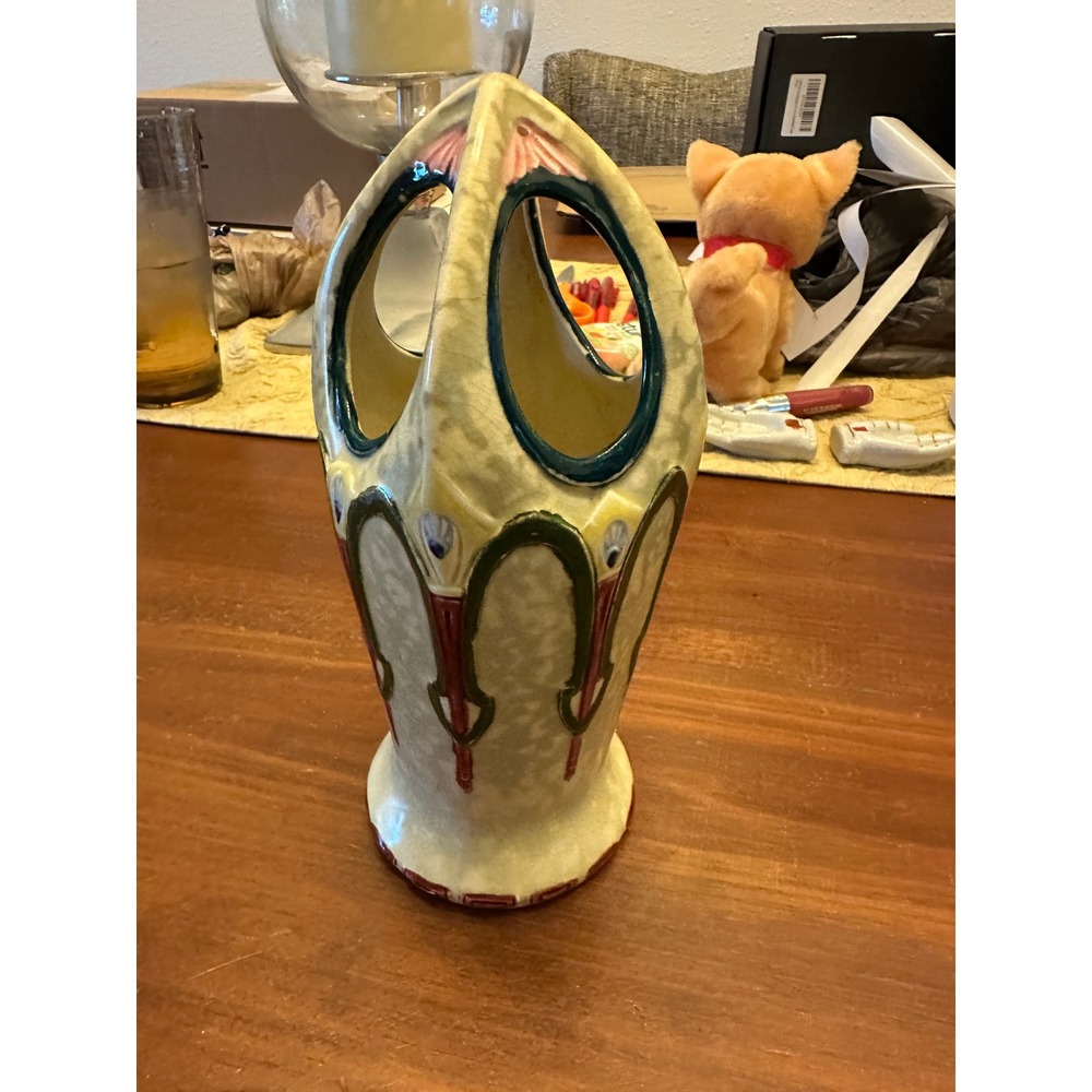 Vintage‎ Ditmar Urbach Art Deco Pottery Vase Czech Alienware D 103/55 8 Inch EUC